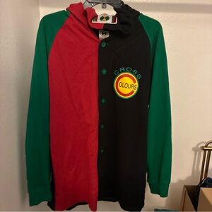 Cross Colours Hoodie jacket shirt hip hop 90s Ya Dig Jersey